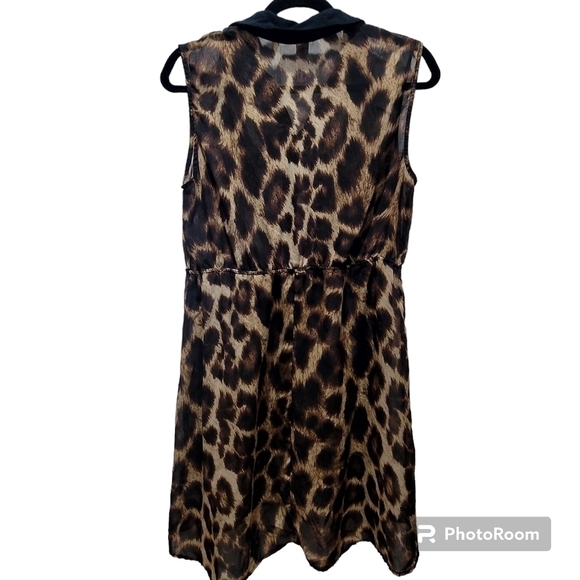 No Boundaries XL Leopard Print Kimono Coverup Sheer Beach Buttonup - Picture 2 of 7